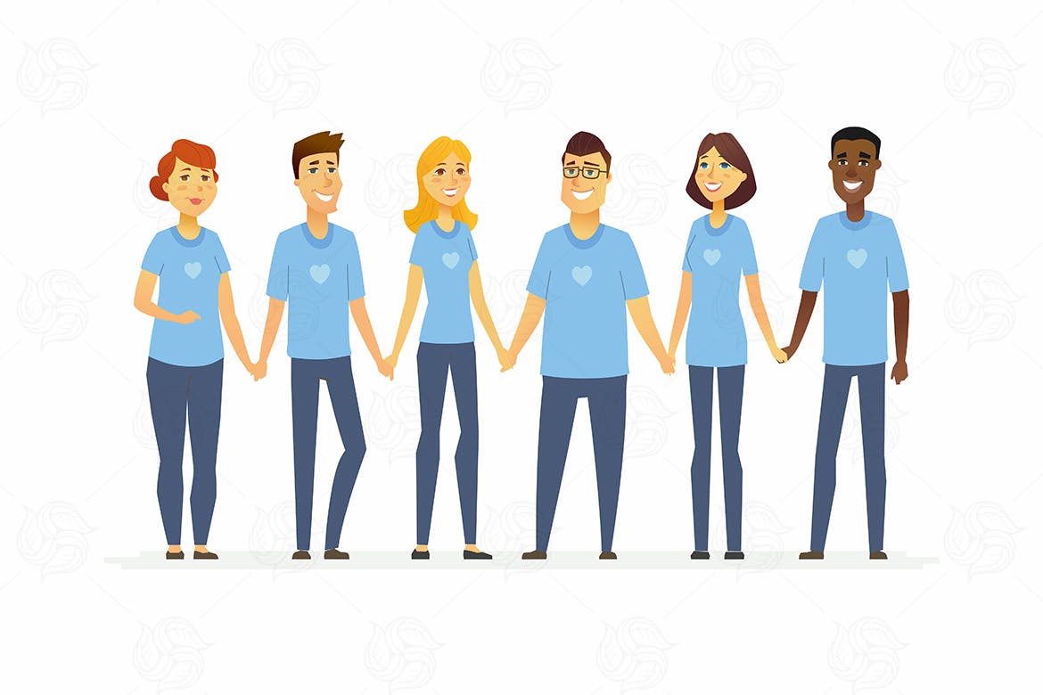 Volunteers Holding hands
